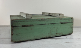 Vintage houten gereedschapskist met twee vakken