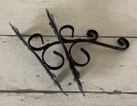 Frans klassiek smeedijzeren muurhouder wandhouder voor plant o.i.d. (2x)
