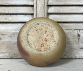 Franse grèspot, laag model steengoed bruin / beige