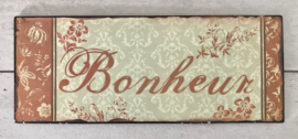 Metalen wanddecoratie bord Bonheur
