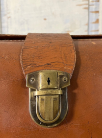 Vintage Franse dokterstas weekendtas bruin leder