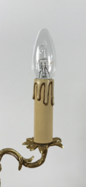 Klassieke Franse bronzen bouillotte lamp met 3 lichtpunten