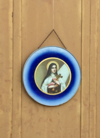 Antiek Frans religieus ingelijst icoon Theresia van Lisieux