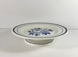 Gien Ceres etagère presenteer schaal op voet faience blauw