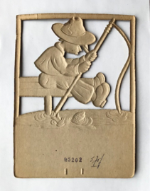 Vintage Dresdner Pappe kalender houder vissertje