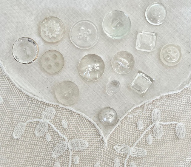 Franse vintage glazen knoopjes