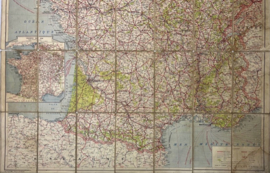 Antieke Carte de France nostalgische route kaart op canvas
