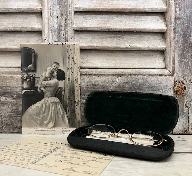 Antieke Franse leesbril in originele harde etui circa 1920