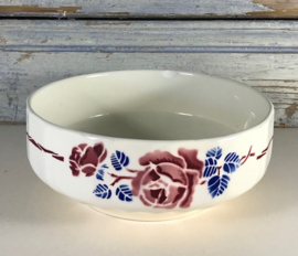 Antieke Badonviller demi porcelaine schaal saladière met rozen 1923