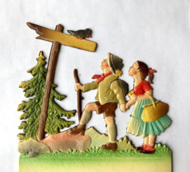 Vintage Dresdner Pappe kalender houder kinderen