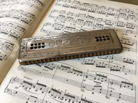 Vintage M. Hohner mondharmonica The Echo Harp Bell metal reeds