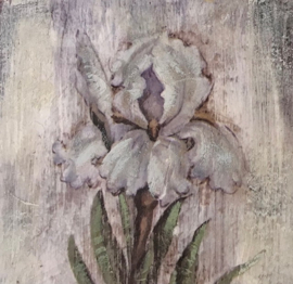 Fleur de Lis “schilderwerk / schilderijtje” op houten paneeltje