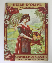 Franse metalen reclamekaart Huile d”Olive de Provence