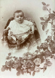 Antieke Franse fotolijst met foto van dreumes