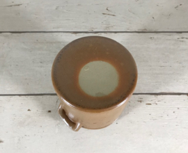 Franse bruine grès olijven pot met deksel