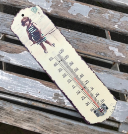 Franse wand thermometer meisje met schepnet (nostalgisch)