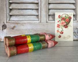 Franse brocante kegeltjes set (5 stuks)