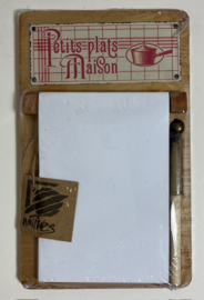 Magnetische koelkast houder met notitieblok Petits plats Maison