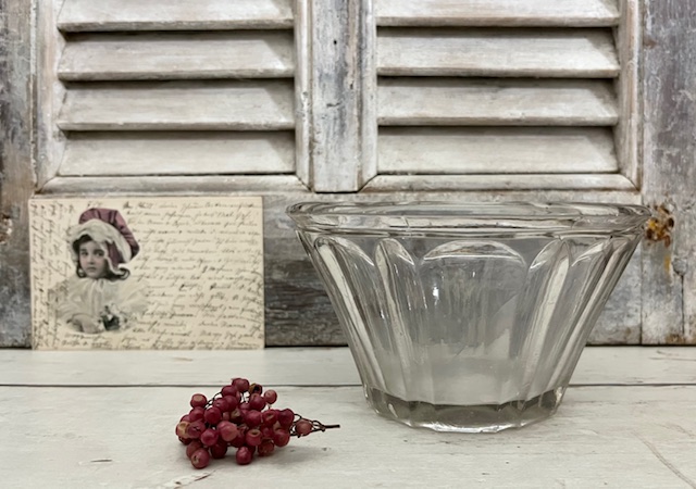 Antieke mond geblazen conische glazen confiture pot XL