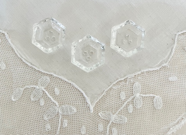 Franse vintage glazen knoopjes