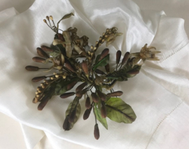 Antieke Franse corsage met wasbloemen 19e eeuws