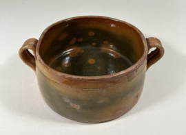 Vallauris Franse aardewerk schaal / pot met oren