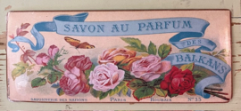 Metalen reclamekaart Savon du Parfum des Balkans