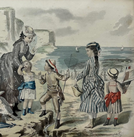 Lithografie La Mode Illustrée aan zee