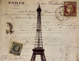 Frans metalen reclamebord wandbord Paris Eiffeltoren retro