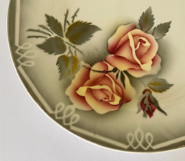 Digoin Sarreguemines Odile plat bord diner bord met rozen