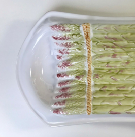 Asperge schaal Barbotine Majolica asperge presenteer schaal