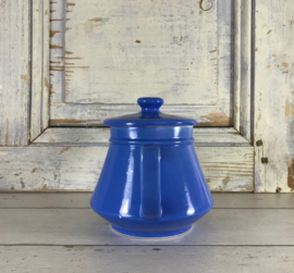 Franse blauwe grès theepot art deco