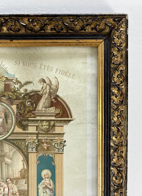 Antieke Franse lijst (zwart met vergulde opbouw)
