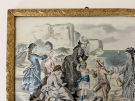 Lithografie La Mode Illustrée aan zee