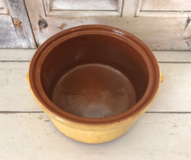 Provençaalse terracotta vuurpot kookpot geel geglazuurd