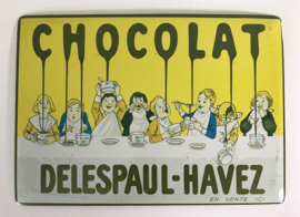 Franse reclamekaart carte metal Chocolat Delespaul-Havez