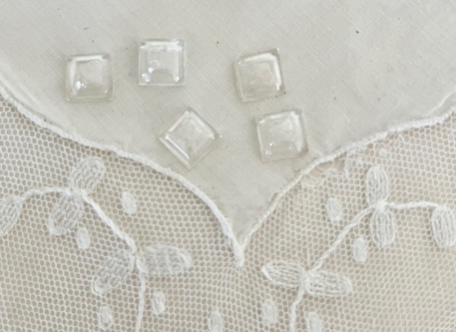 Franse vintage glazen knoopjes