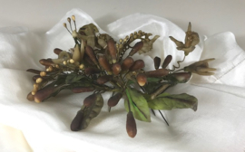 Antieke Franse corsage met wasbloemen 19e eeuws