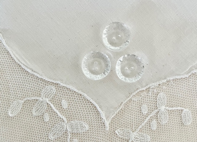 Franse vintage glazen knoopjes