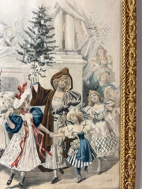 Lithografie La Mode Illustrée Kerst