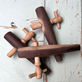 Vintage houten kraantje van Frans wijnvat tapkraantje