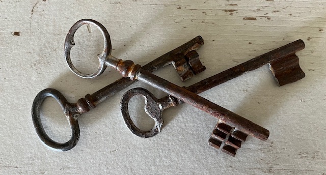 Antieke Franse sleutel set van drie stuks