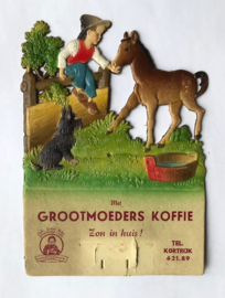 Vintage Dresdner Pappe kalender houder Grootmoeders koffie