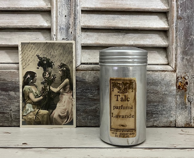 Franse vintage aluminium talkpoeder strooibus