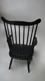 Vintage houten fauteuil met spijlen