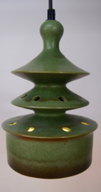 Vintage groene hanglamp van keramiek