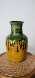 West Germany groen / gele vaas