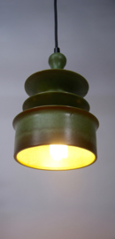 Vintage groene hanglamp van keramiek