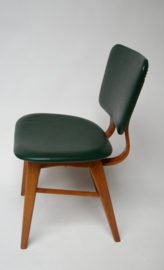 Vintage houten plywood stoel met skai