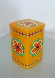 Blikje IRA design oranje met bloem
